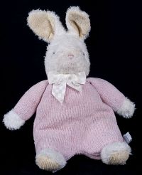 Carters Classics Bunny Rabbit Pink or Blue Chenille Lovey Rattle Plush